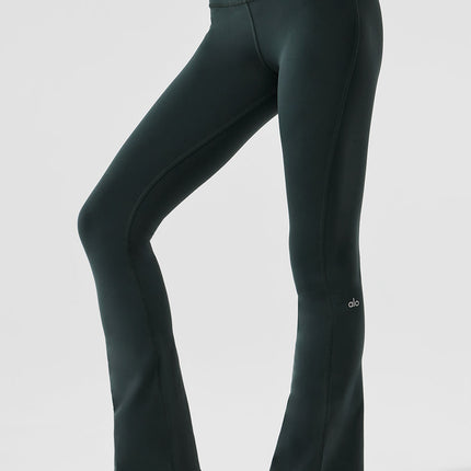 alo Women's Airbrush High-Waist 7/8 Bootcut Legging - Charcoal Green