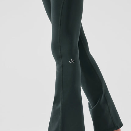 alo Women's Airbrush High-Waist 7/8 Bootcut Legging - Charcoal Green