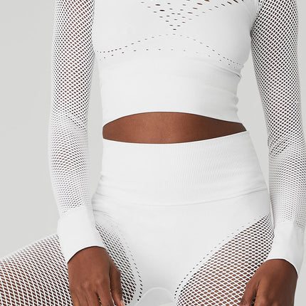 alo Women's Seamless High-Waist 7/8 Limitless Open Air Legging - White