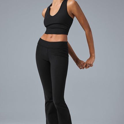 alo Women's Airbrush Low-Rise Bootcut Legging - Black