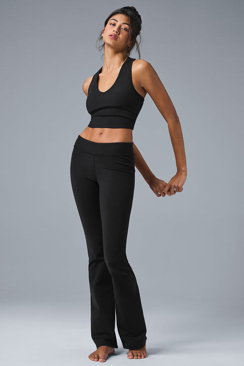 alo Women's Airbrush Low-Rise Bootcut Legging - Black