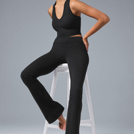 alo Women's Airbrush Low-Rise Bootcut Legging - Black