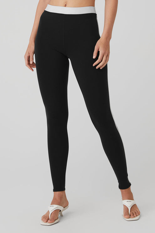 alo Women's Airbrush High-Waist Streamlined Legging - Black/White