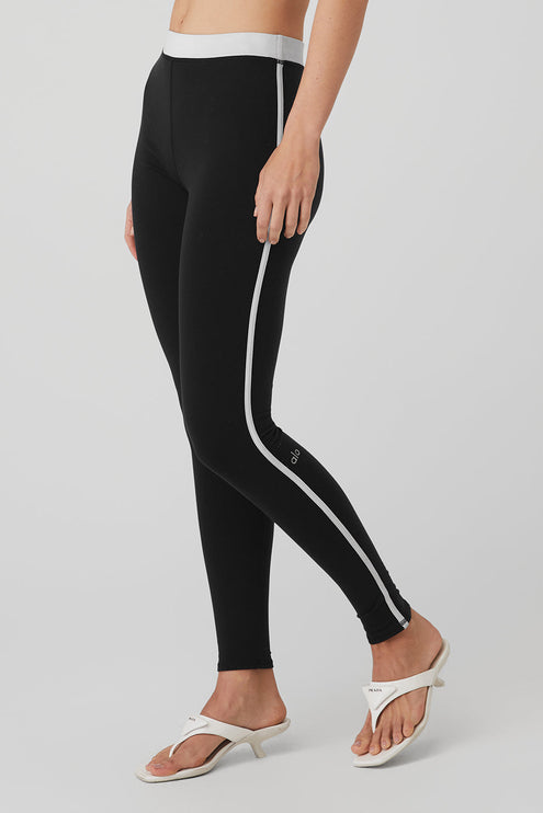 alo Women's Airbrush High-Waist Streamlined Legging - Black/White