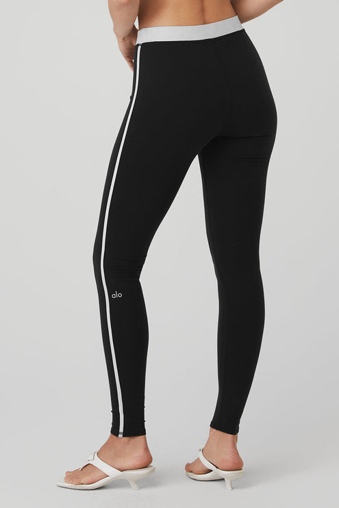 alo Women's Airbrush High-Waist Streamlined Legging - Black/White