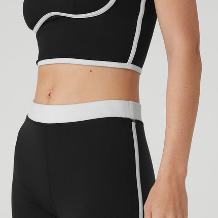 alo Women's Airbrush High-Waist Streamlined Legging - Black/White
