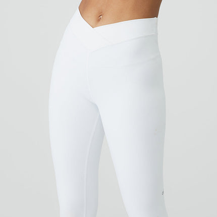 alo Women's Airbrush V-Cut Define Capri - White