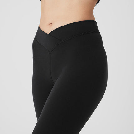 alo Women's Airbrush V-Cut Define Capri - Black