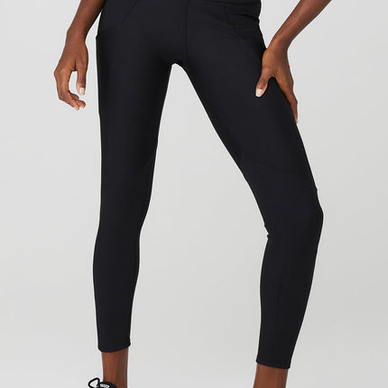 alo Women's Ribbed Airlift High-Waist 7/8 Enchanted Legging - Black