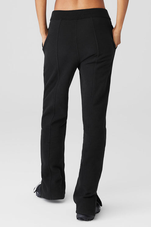 alo Women's High-Waist Free Time Straight Leg Sweatpant - Black