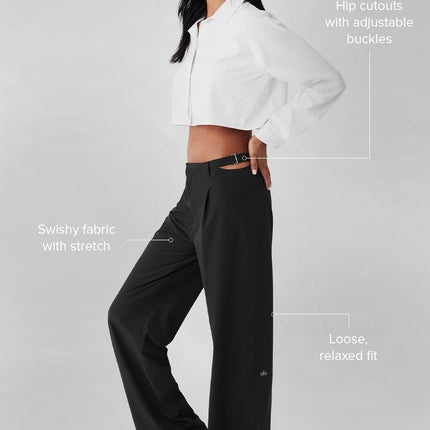 alo Women's Mid-Rise Showdown Trouser - Black