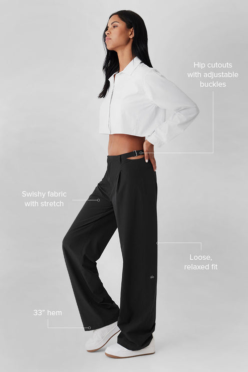 alo Women's Mid-Rise Showdown Trouser - Black