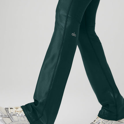 alo Women's Super Shine Low-Rise Bootcut Legging - Midnight Green