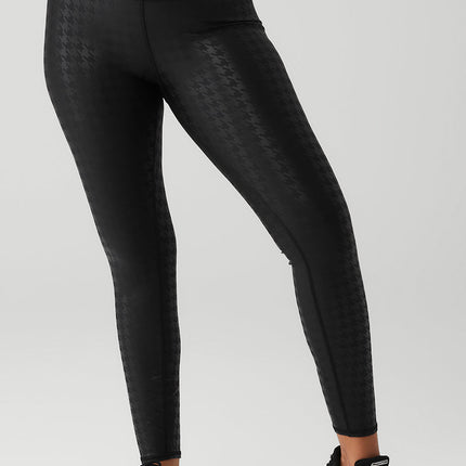 alo Women's Airlift High-Waist Glimmer Houndstooth Legging - Black