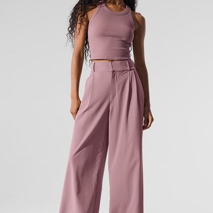 alo Women's High-Waist Dreamscape Trouser (Long) - Smoky Quartz