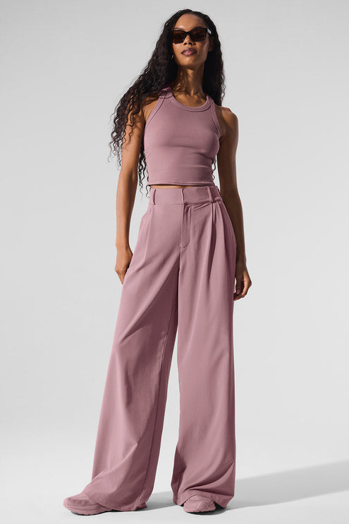 alo Women's High-Waist Dreamscape Trouser (Long) - Smoky Quartz