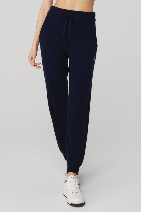 alo Women's High-Waist Cashmere Jet Set Pant - Navy