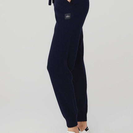 alo Women's High-Waist Cashmere Jet Set Pant - Navy