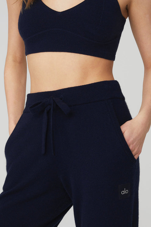alo Women's High-Waist Cashmere Jet Set Pant - Navy