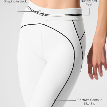 alo Women's Airbrush High-Waist Heart Throb Legging - White/Black