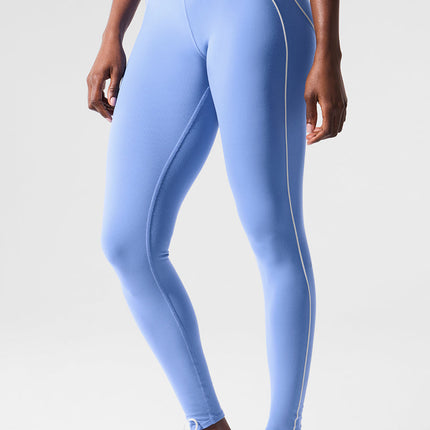 alo Women's Airbrush High-Waist Heart Throb Legging - Crystal Clear Blue/White