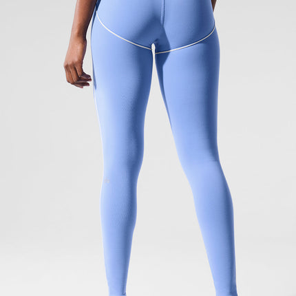 alo Women's Airbrush High-Waist Heart Throb Legging - Crystal Clear Blue/White