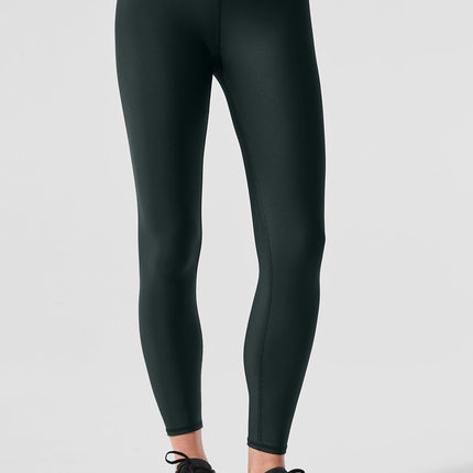 alo Women's 7/8 High-Waist Airlift Legging - Charcoal Green
