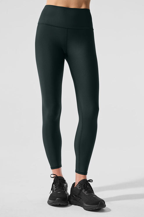 alo Women's 7/8 High-Waist Airlift Legging - Charcoal Green