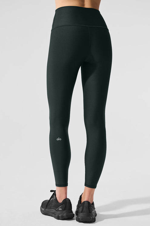 alo Women's 7/8 High-Waist Airlift Legging - Charcoal Green