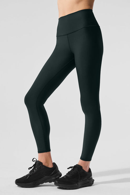 alo Women's 7/8 High-Waist Airlift Legging - Charcoal Green