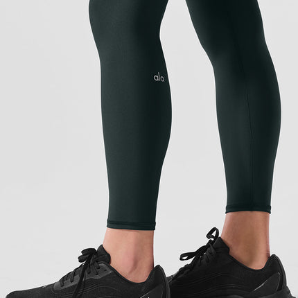alo Women's 7/8 High-Waist Airlift Legging - Charcoal Green