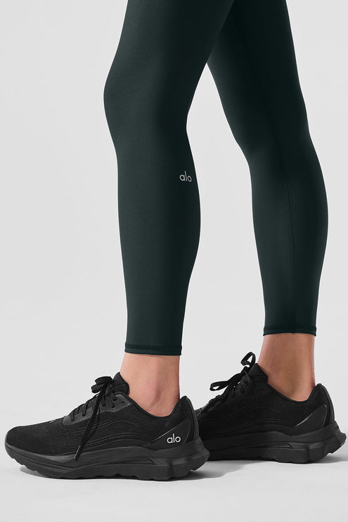alo Women's 7/8 High-Waist Airlift Legging - Charcoal Green