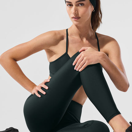 alo Women's 7/8 High-Waist Airlift Legging - Charcoal Green