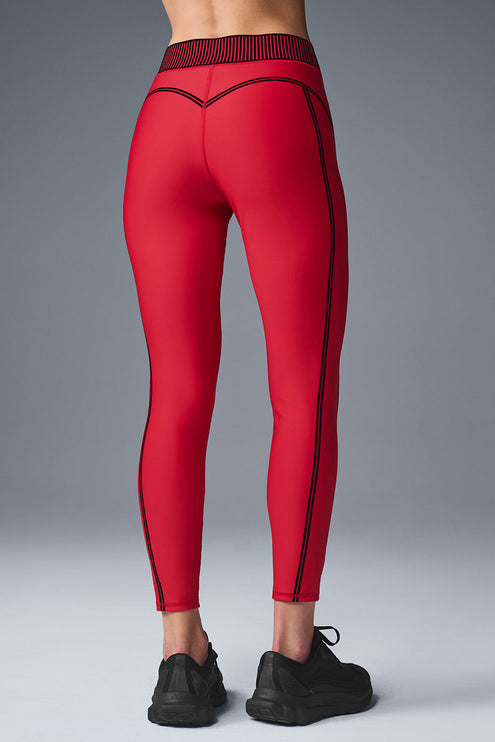 alo Women's Airlift High-Waist 7/8 Line Up Legging - Bold Red