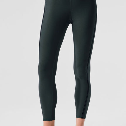 alo Women's Airlift High-Waist 7/8 Line Up Legging - Charcoal Green