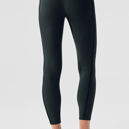 alo Women's Airlift High-Waist 7/8 Line Up Legging - Charcoal Green