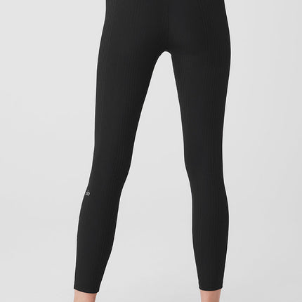 alo Women's High-Waist 7/8 Run It Back Legging - Black