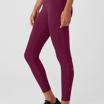 alo Women's High-Waist 7/8 Run It Back Legging - Wild Berry