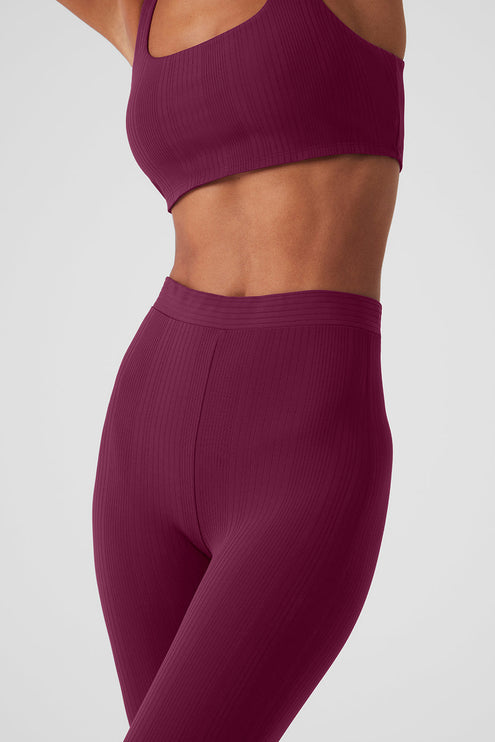alo Women's High-Waist 7/8 Run It Back Legging - Wild Berry