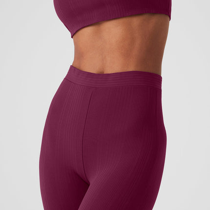 alo Women's High-Waist 7/8 Run It Back Legging - Wild Berry