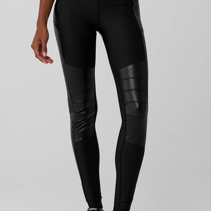 alo Women's Airlift Winter Warm High-Waist Supermoto Legging - Black