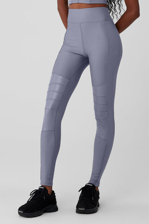 alo Women's Airlift Winter Warm High-Waist Supermoto Legging - Fog