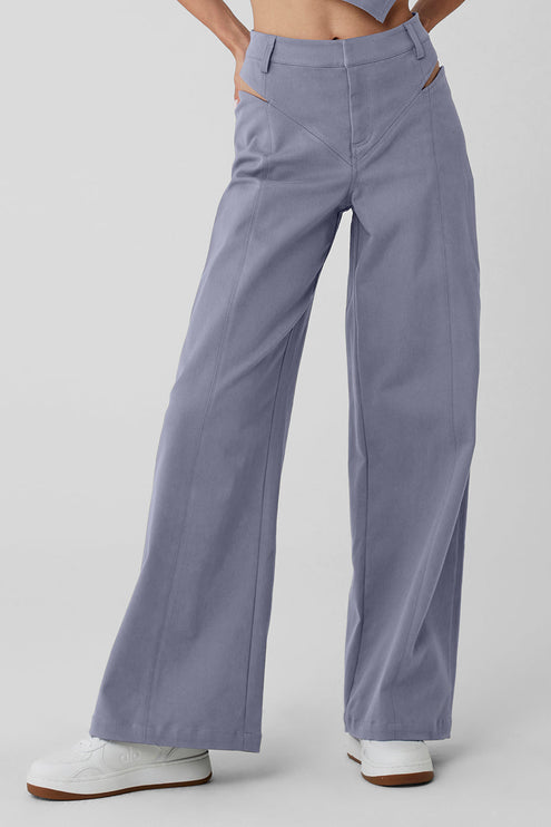 alo Women's High-Waist Risk Taker Trouser - Fog