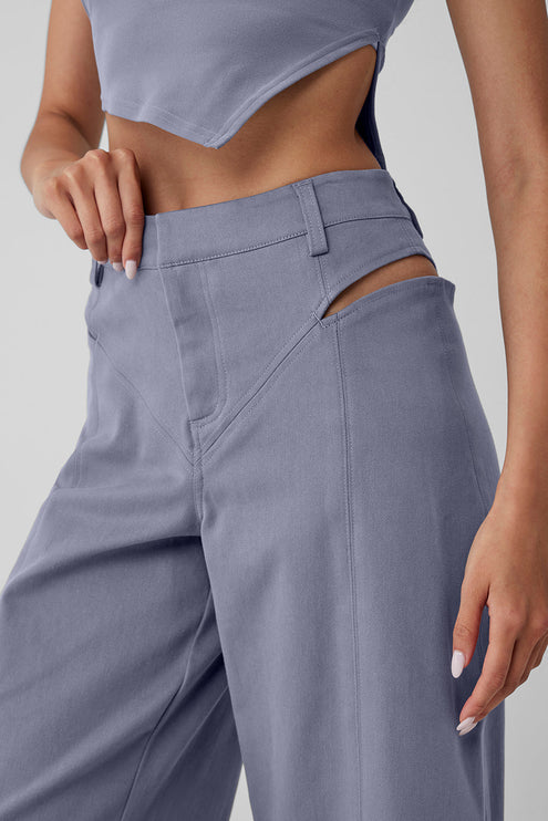 alo Women's High-Waist Risk Taker Trouser - Fog