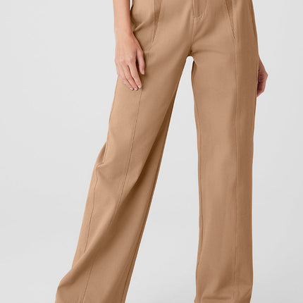 alo Women's High-Waist On Point Moto Trouser - Toasted Almond