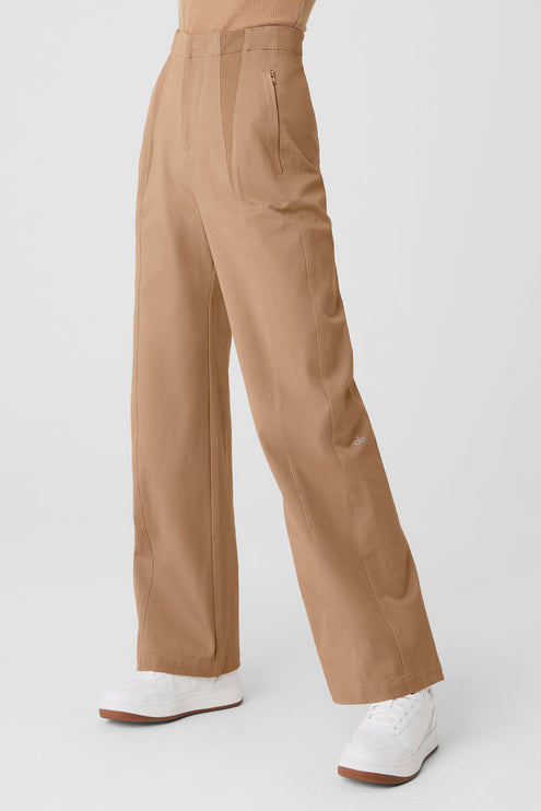 alo Women's High-Waist On Point Moto Trouser - Toasted Almond