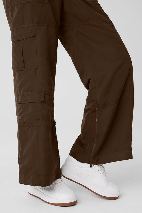 alo Women's High-Waist Ski-Moto Puffer Pant - Espresso