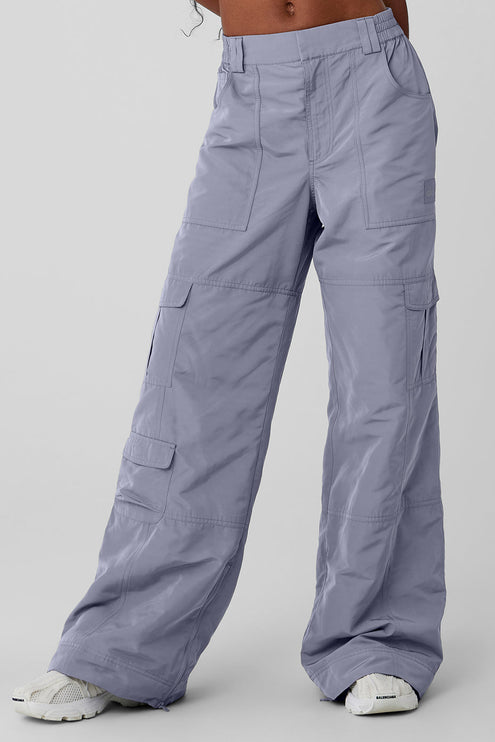 alo Women's High-Waist Ski-Moto Puffer Pant - Fog