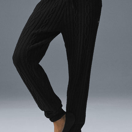 alo Women's Cable Knit Winter Bliss Pant - Black