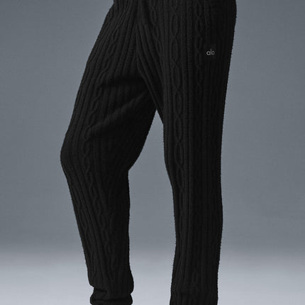 alo Women's Cable Knit Winter Bliss Pant - Black